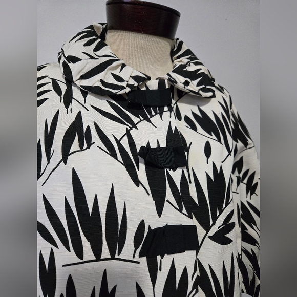 PINK TARTAN Black And White Tropical Cotton Blazer.size 8 - Picture 2 of 13